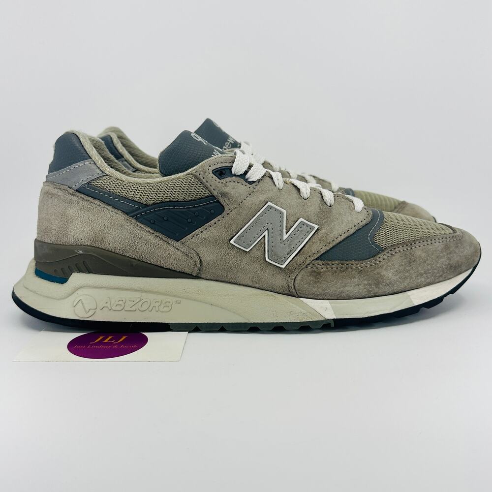 New Balance Men's 998 Made in USA Core Grey Silver Sneakers U998GR Size 10